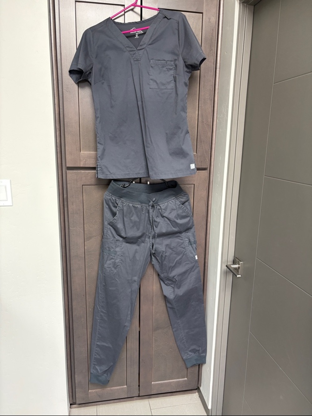 Butter Charcoal Gray Women's Jogger Scrub Set